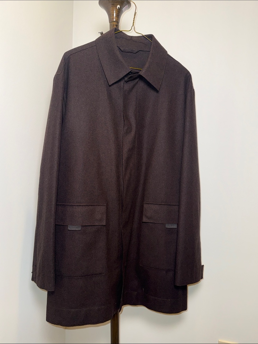 Vintage Marzotto Lab Men's Dark Brown Italian Wool & Cashmere Coat - Overcoat